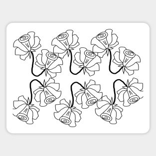 Rose outline pattern Magnet